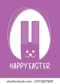 Happy Easter background, Easter egg card, framed banner design. Vector illustration