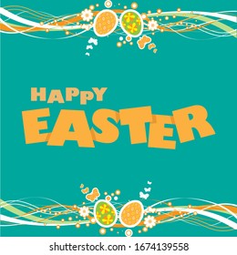 Happy easter background with easter egg decoration