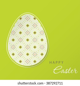 Happy Easter Background. Egg with spring pattern. Vector illustration