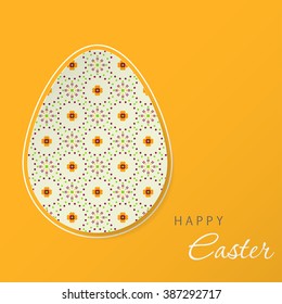 Happy Easter Background. Egg with spring pattern. Vector illustration