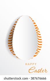 Happy Easter Background. Egg with spring pattern. Vector illustration