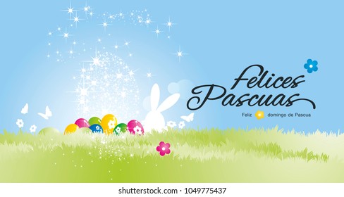 Happy Easter background (Felices Pascuas - Spanish)