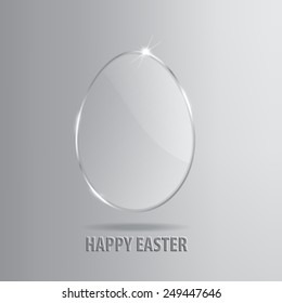 Happy Easter Background With Glass See Through Egg 