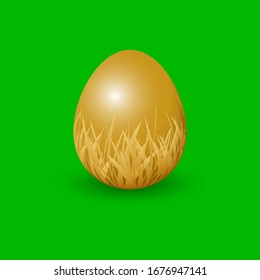 Happy Easter Background with Golden Easter Egg. Vector illustration EPS10