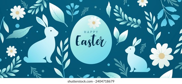 Happy Easter Background Golden Egg Decoration greeting card vector illustration