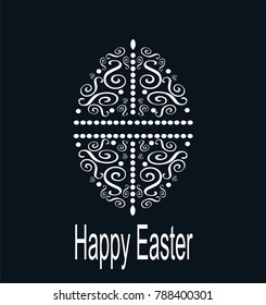 Happy Easter background with ornament details 