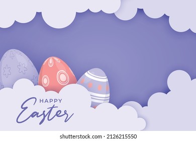 Happy easter background in paper style