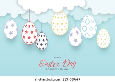 Happy easter background in paper style