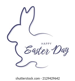 Felices antecedentes de Pascua con ilustración de conejo