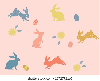 Happy Easter background with realistic gold decorated eggs and cute doodles. Greeting card fashion design. Invitation template is a Vector illustration for you poster or flyer.