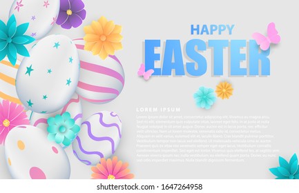 Happy Easter background. shine decorated eggs