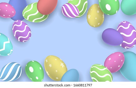 Happy Easter background. shine decorated eggs