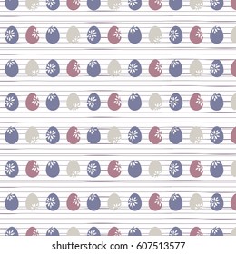 Happy Easter background, sweet eggs with flowers, vector hand drawn