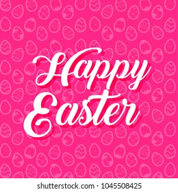 Happy Easter background template with eggs. Happy Easter big sale banner lettering with Colorful Eggs. Vector illustration