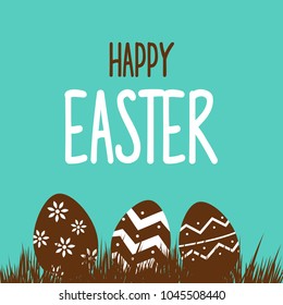 Happy Easter background template with eggs. Happy Easter big sale banner lettering with Colorful Eggs. Vector illustration