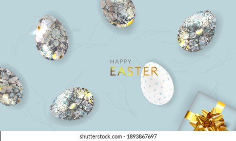 Happy Easter  background. Template for greeting card, banner, ad, sales, poster.