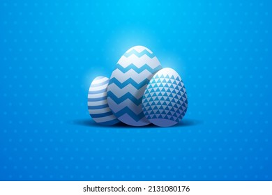 Happy Easter Background Vector Design, Minimalist 3D Concept Illustration Of Easter Egg For Wallpaper Or Giving Card