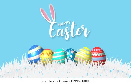 Happy Easter background. Vector illustration.