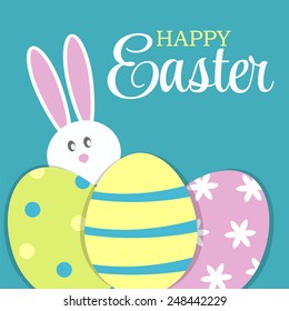Happy Easter Background Vector Illustration 