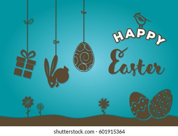 Happy Easter Background. Vector Illustration 