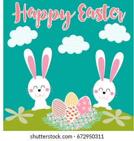 Happy Easter Background Vector Illustration