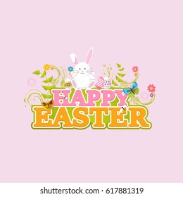 Happy Easter Background for your Postcard. Vector Illustration Eps 10
