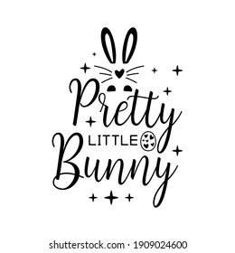 Happy Easter badge design with Easter symbols and elements - bunny, heart, egg. Stock vector typography label isolated