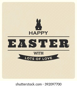 Happy Easter Badge - Vintage Style Typographic Vector Design on Light Background