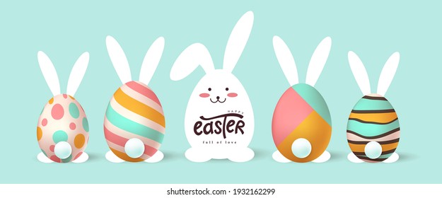 Happy easter banner background  Easter bunny   egg
