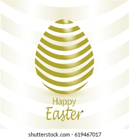 Happy Easter banner background template with realistic  decorated egg and cute doodles. Greeting card trendy design. Invitation template Vector illustration for you poster or flyer.