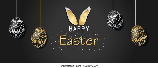 Happy Easter Banner Background Vector illustration