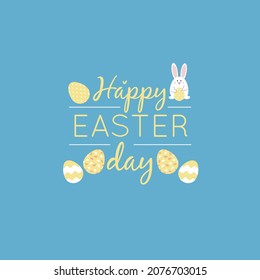 Happy Easter. Banner. Easter. Easter bunny. Easter eggs. Hand-drawn vector.