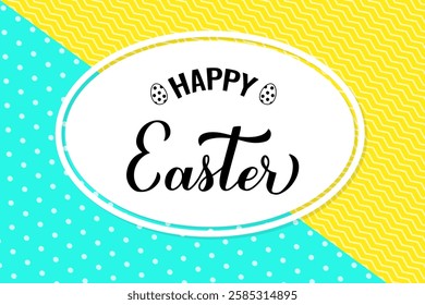 Happy Easter banner. Easter celebration. Spring holidays typography poster. Vector template