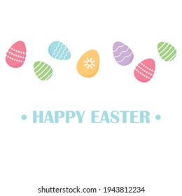 Happy Easter banner with color eggs