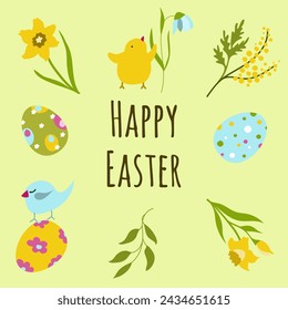 Happy Easter banner. Colorful design for poster, greeting card,header for website.Vector illustration