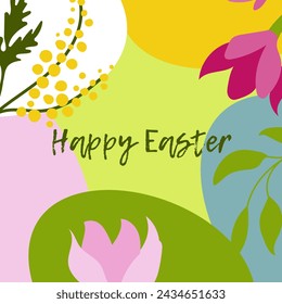 Happy Easter banner. Colorful design for poster, greeting card,header for website.Vector illustration