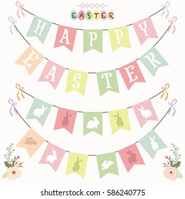 Happy Easter Banner Flag Set