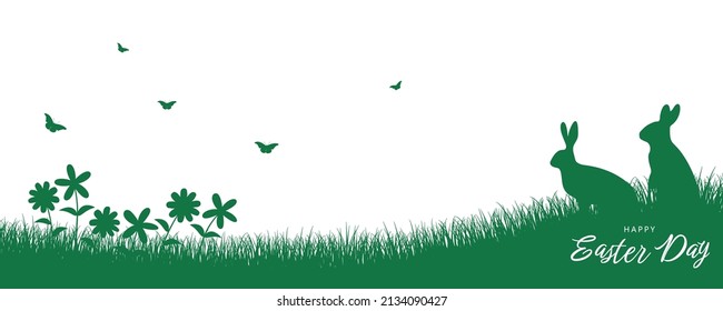Happy easter banner in flat design