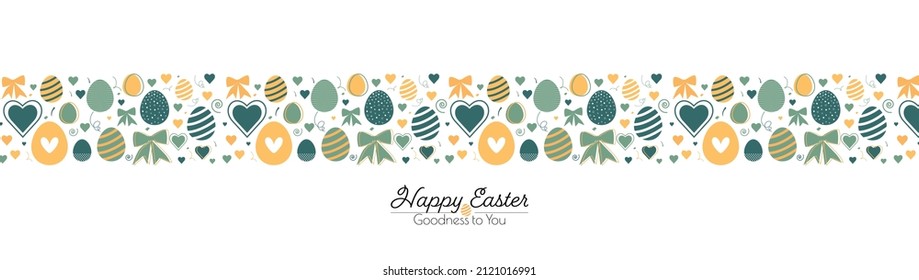 Happy Easter banner. Flat vector illustration.
