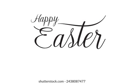 Happy Easter banner, greeting card template with hand written modern calligraphy. Holiday poster. Typography design. Vector illustration