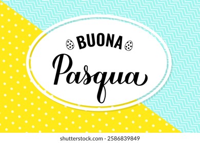 Happy Easter banner in Italian language. Easter celebration. Spring holidays typography poster. Vector template