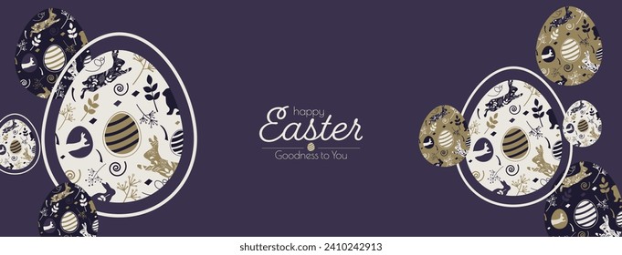 Happy Easter banner. Modern colour design.