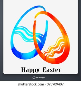 Happy Easter banner. Modern design Easter eggs. 