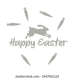 Frohe Osterbanner. Moderner minimalistischer Stil. Eier und Hasen in Pastellfarben. Süße Ostermuster. Geeignet für Osterkarten, Grußkarten, Osterkarten, Wallpaper, Vektordesign