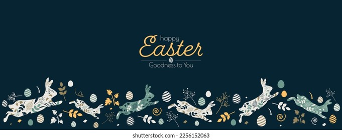 Happy Easter banner. Modern minimal design.