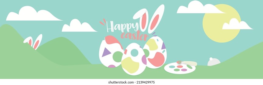 Happy easter banner for online usage.