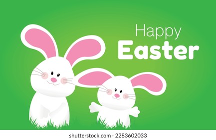 Frohe Ostern, Banner. Paar Glockenbänke. Ostergruß, Grußkarte. Moderner minimalistischer Stil.
