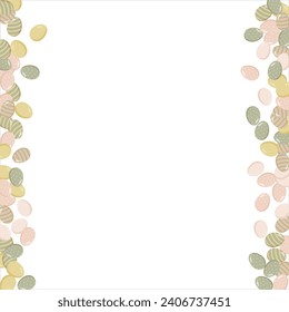 Happy Easter Banner. Pattern of eggs, flowers and twigs. For card, banner, poster, flyer, and web. Spring Festival. Vector illustration