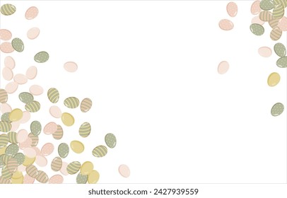 Happy Easter Banner. Pattern of eggs, flowers and twigs. For card, banner, poster, flyer, and web. Spring Festival. Vector illustration