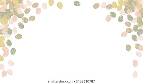 Happy Easter Banner. Pattern of eggs, flowers and twigs. For card, banner, poster, flyer, and web. Spring Festival. Vector illustration